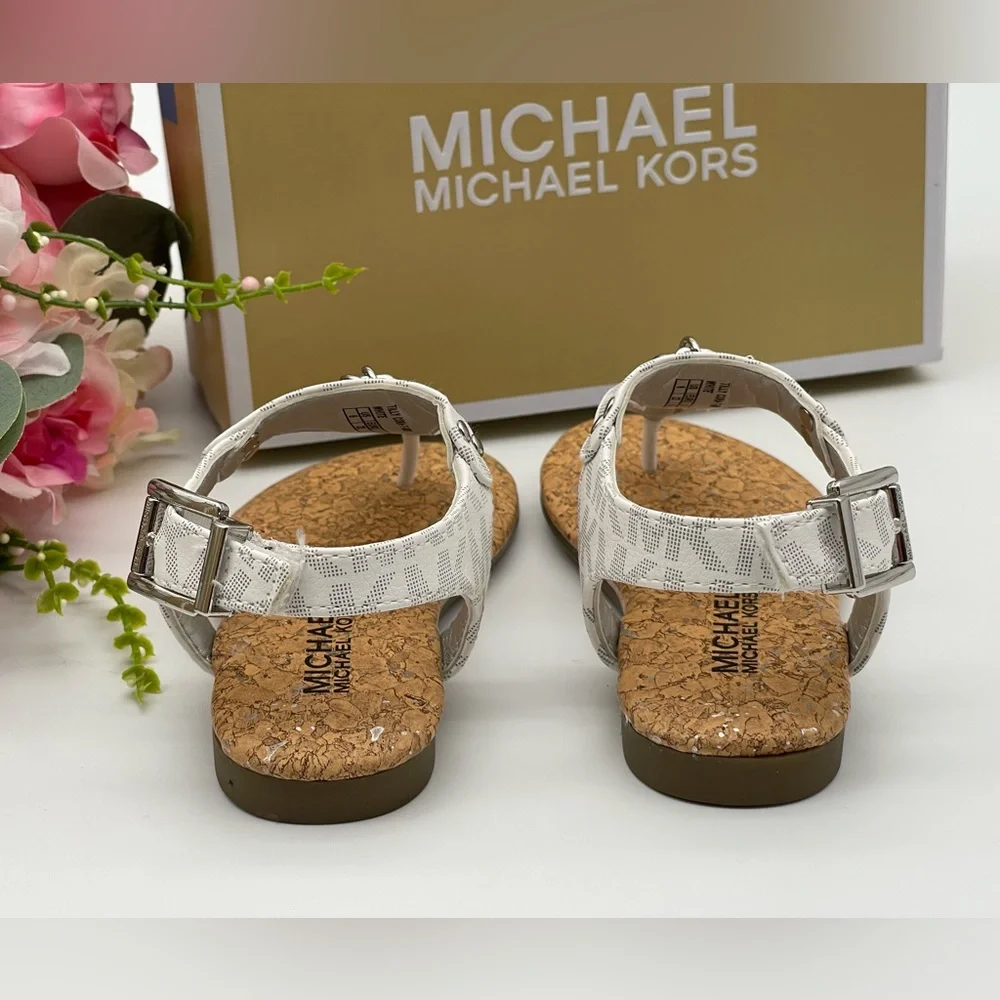Michael Kors Girl’s Monogram Thong Charm Sandals
